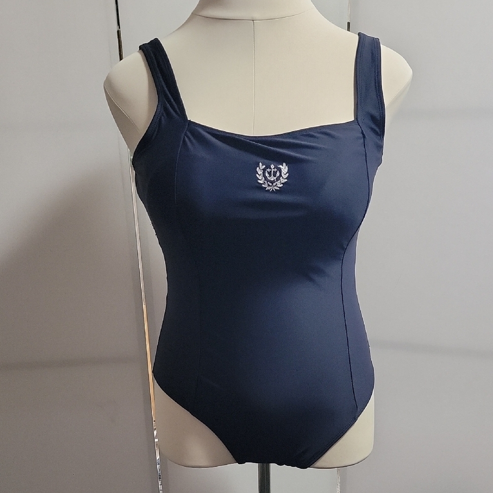 Elegant Navy Blue One-Piece Swimsuit